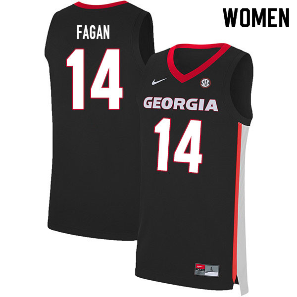 2020 Women #14 Tye Fagan Georgia Bulldogs College Basketball Jerseys Sale-Black - Click Image to Close